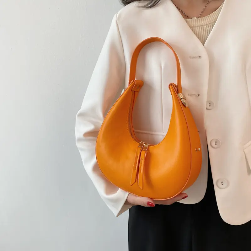 Sacs à main de créateur de luxe en cuir artificiel pour femmes portefeuille vintage à double fermeture éclair demi-lune croissant hobos sacs à main à bandoulière