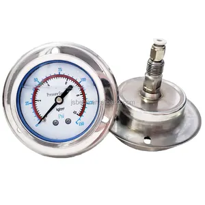 BECO meteran tekanan udara pengukur tekanan hidrolik dengan flens pemasangan depan
