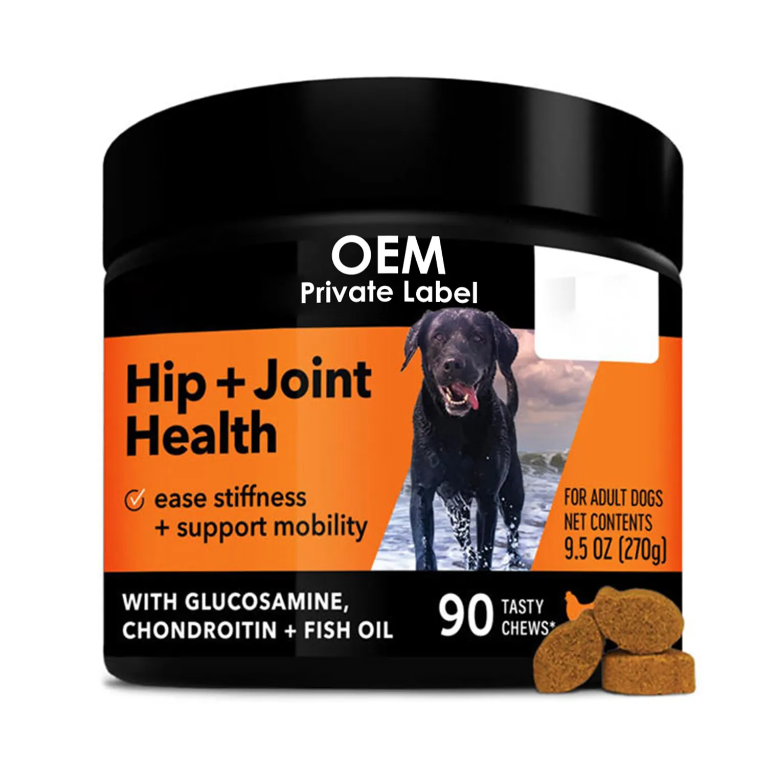 Custom Huisdier Heup En Gewrichtssupplement Honden Heup En Gewrichtsondersteuning Kauwtabletten Met Glucosamine, Chondroïtine + Visolie