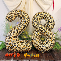 Ballon Chiffre 1 Léopard Doré 40 Pouces, Grand Ballon Mylar à l'Hélium Thème Jungle pour Décoration de Fête d'Anniversaire