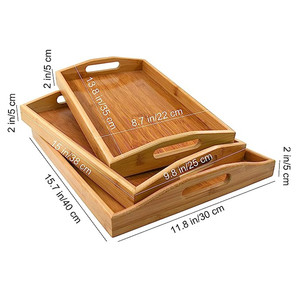 Mộc Mạc tùy chỉnh tre phục vụ Khay làm tổ bằng gỗ khay tre khay gỗ - Product Image 4