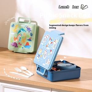 Fiambrera Bento portátil para estudiantes transfronterizos de <span class=keywords><strong>Amazon</strong></span> con horno <span class=keywords><strong>microondas</strong></span>, cantina, ensalada, comida Bento, <span class=keywords><strong>tapa</strong></span> de plástico - Product Image 3