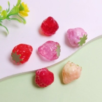Miniaturas de Frutas de Fresa Simuladas, Cabujones de Resina, Mini Figuras de Comida, Decoración para Casa de Muñecas y Jardín de Hadas