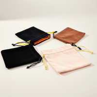 Kantong Perhiasan Beludru Mikrofiber dengan Tali Serut, Tas Pajangan Suede Lembut Halus Buatan Studio Arsitektur