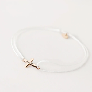 Pulsera de cuerda de nailon OEM con dije en blanco <span class=keywords><strong>para</strong></span> grabar logotipo, texto, fecha, joyería religiosa de acero inoxidable con cruz de confirmación <span class=keywords><strong>para</strong></span> niñas - Product Image 3