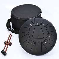 Jinfang 6-12inch 11 Notes Steel Tongue Drum Handpan Tank Drum Professional Percussion Instrument with Carry Bag