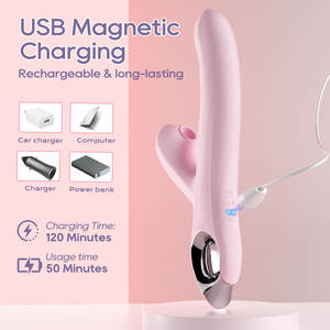 Vibratore a Suzione per Clitoride e Punto G, Stimolatore Doppio in Silicone, Giocattolo Intimo per Donne, Vibratore Automatico con Spinta - Product Image 6