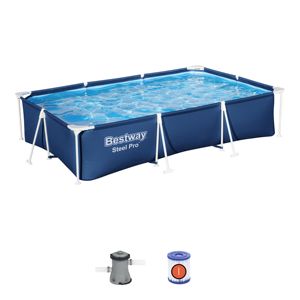 Bestway 56412/56412e sân sau khung hồ bơi thép Pro hình chữ nhật trên mặt đất hồ bơi đặt 3.00 m x 2.01 m x 66 cm - Product Image 2