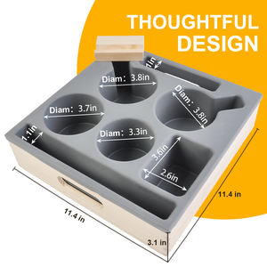 Porte-boissons en silicone Organisateur Canapé Bar <span class=keywords><strong>Snack</strong></span> Console Table Tasse Boîte Caddy Buddy Plateau Alimentaire Usage Domestique Meubles En Bois - Product Image 4