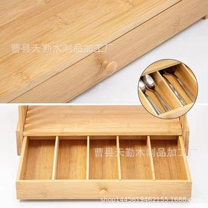 Estante de bambú para vajilla, especiero, organizador de platos de cocina, estante de almacenamiento de 3 niveles para encimera con cajones - Product Image 4