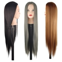 Cabeza de Maniquí para Prácticas de Peluquería, con Cabello Humano Brasileño de Buena Calidad, Atado a Mano, para Entrenamiento de Corte
