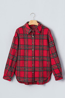 Chemisier-veste à carreaux de Noël pour femme, à manches longues, col à revers, coupe ample et oversize, manteau de fête pour femme, vêtement d'extérieur de Noël