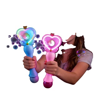 Trending Products Light up 10 Holes Heart Neon Bubble Automatic <b>Wand</b> Kids Birthday Party Parent-child Interactive Bubble Tools - Product Image 3