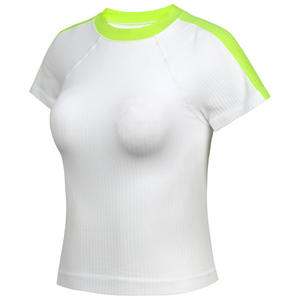 Maglietta da palestra con collant a compressione da <span class=keywords><strong>donna</strong></span> T-Shirt sportiva Dry a maniche corte a corsa rapida T-Shirt abbigliamento Fitness da <span class=keywords><strong>donna</strong></span> T-Shirt e top - Product Image 5