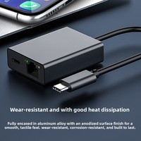 Adaptateur USB Type C vers Ethernet Carte réseau Type-C vers RJ45 Gigabit 100/1000 Mbps Câble LAN Internet pour téléphone portable Ordinateur portable