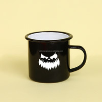 Mug à café émaillé 12 oz sur le thème d'Halloween avec couvercle, écologique, isolation thermique, pour le camping, grande capacité, maintien au chaud 6 heures