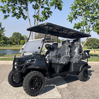 Voiturette de golf électrique WELIFTRICH 6 places, roues surélevées de 14 pouces, panneau solaire, 72V, 30 mph, autonomie de 100 km, avec chariot arrière, CE/DOT