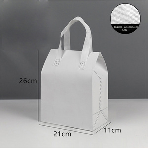 Custom Logo Printed Cooler Bag Non-Woven Take Away Carrier for Restaurant BBQ Hot Food Coffee Milk Tea with Stylish Design - Product Image 3