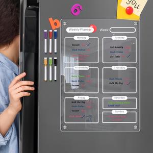 Plan de <span class=keywords><strong>semaine</strong></span> tableau de notes acrylique magnétique effaçable Transparent Message tableau d'écriture mémo conseils tableau blanc en verre trempé - Product Image 4