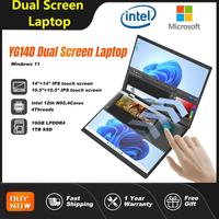 Ordinateur portable professionnel double touche 14 pouces Intel N95 360 degrés Flip 2K double écran personnalisé 1 To DDR4 nouvel ordinateur 512 Go disque dur