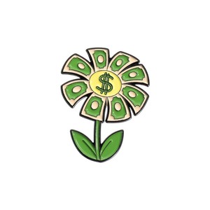Cartoon bloem legering metaal bloempatroon cartoon patroon klaver decoratie broche - Product Image 2