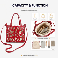 Sac fourre-tout pour femme en cuir découpé au laser, sac à main à cordon, pochette en toile, bandoulière réglable, 4 couleurs, vente en gros, personnalisation OEM, usine