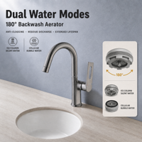 Robinet de lavabo gris bronze, monocommande, à poser sur le comptoir, pour salle de bain