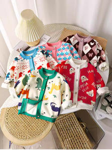 2025 nouvelles vestes tricotées polyvalentes bébé garçons et filles Cardigans chauds chandails extérieurs épais pour chemisiers et chemises de noël - Product Image 6
