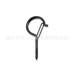 Q Type Windproof Hook Small Size M5 Thread 3.8mm Wire Diameter Black Metal Screw Eye Hook For DIY Bag Accessories - Product Image 3