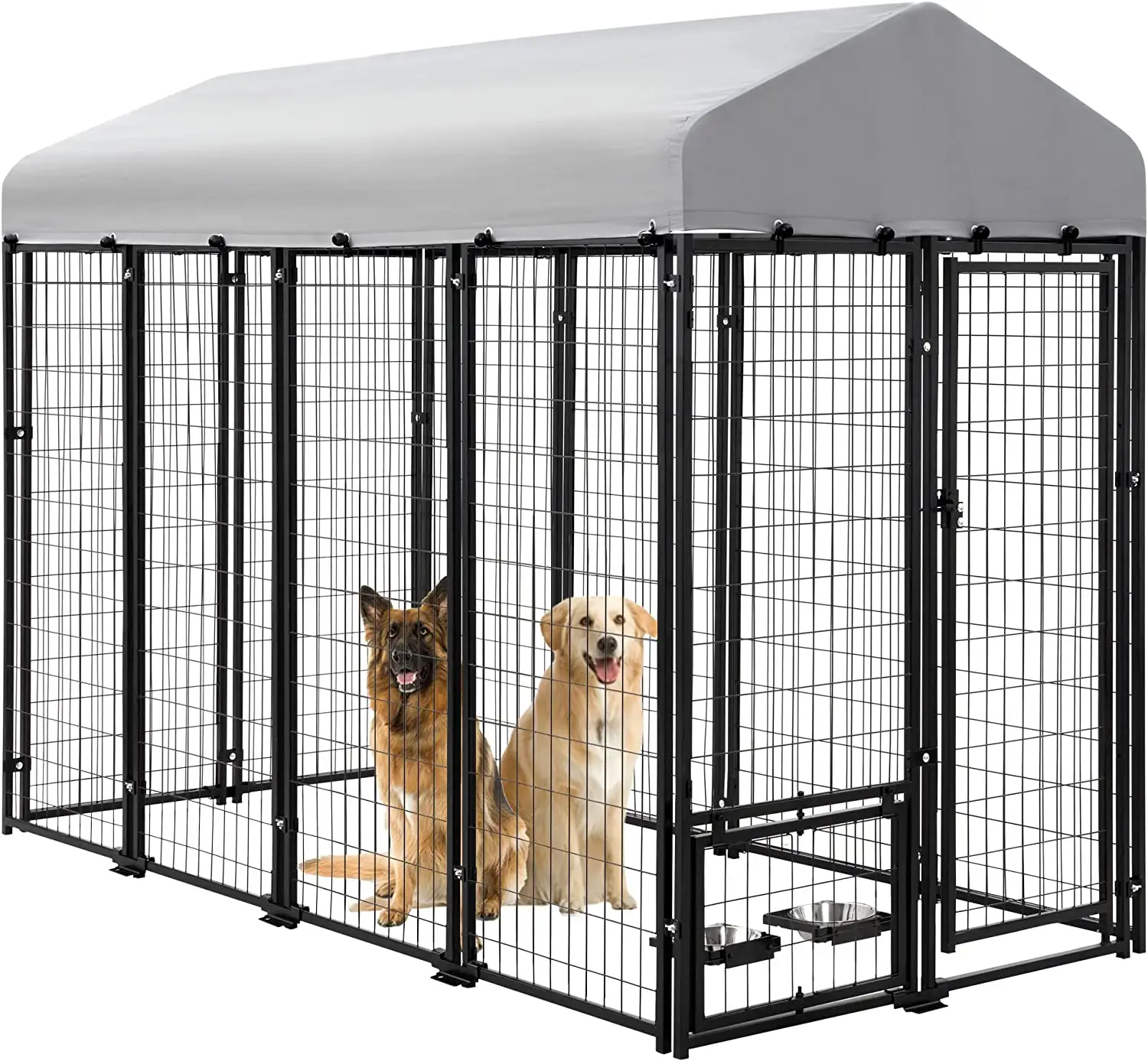 L'usine prend en charge les cages pour chiens robustes personnalisées en métal étanche grand chenil extérieur pour chiens