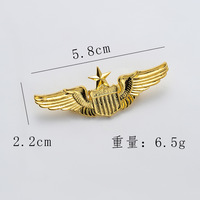 Écusson métallique d'épaule personnalisé pour uniforme de marin, motif Ailes de pilote et Ancre d'avion, 38mm, pour homme, design de créateur, écusson historique de ville, usine OEM