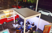 Pergola en aluminium avec toit à lames orientables, imperméable, motorisée ou manuelle, sur mesure, pour jardin, patio, protection solaire latérale