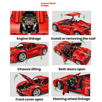 XJD JD018 Coche de Carreras Deportivo de Alta Velocidad, Escala 1:8, 3781 Piezas, Bloques de Construcción Mecánicos, Kit Estático Coleccionable para Aficionados Adultos