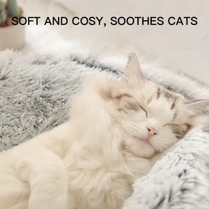 CHUUYU PET venta al por mayor lavable invierno cálido largo felpa esponjoso perro gato Donut cama con capucha cueva calmante camas para mascotas - Product Image 3