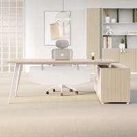 Escritorio de oficina ejecutivo modular simple y moderno con combinación de gabinete de cajón de archivo de pino de madera