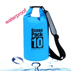 outdoor sport floating roll top polyester PVC ocean beach swimming 10L waterproof dry bag