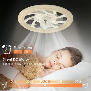 LED <b>Ceiling</b> Fan <b>Light</b>, Modern Imitation Crystal Diamond <b>Remote</b> <b>Control</b>, RGB Color Dimming Ventilation Fan, Home Bedroom Lighting - Product Image 4