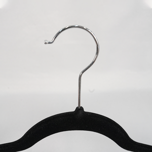 Cintres en velours noir sur mesure Owentek avec barre, fins, peu encombrants, floqués, antidérapants, pour manteaux, vente en gros - Product Image 3