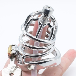Frrk BDSM Bondage Lock Sex Toys Male Chastity Device Metal Chastity <b>Dildo</b> Cage Stainless Steel Cock Chastity Cage for Men - Product Image 3