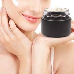 Crème de soin pour la peau, pot en verre noir mat rechargeable, pot cosmétique avec couvercle à vis en bambou, pot cosmétique - Product Image 3
