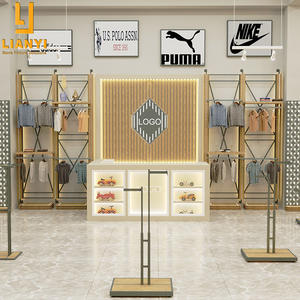 Présentoir mural en métal en bois réglable pour magasin de détail Meubles de vêtements pour enfants pour vitrine - Product Image 5