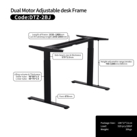 Bureau debout ergonomique moderne et pivotant avec cadre de levage à double moteur, table de travail informatique pliable en acier - Nouvelle Arrivée