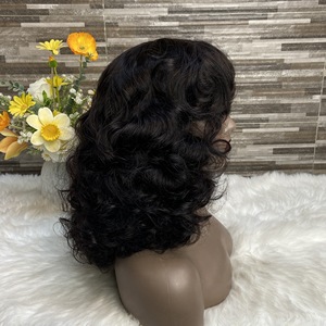 <span class=keywords><strong>Cabello</strong></span> Virgen Chino Suelto y Elástico para Peluca Larga <span class=keywords><strong>con</strong></span> Base de Encaje y Flequillo de Bebé sin Pegamento - Product Image 4