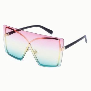 Lunettes de soleil carrées grandes tailles UV400 tendance 2020 pour femmes, lunettes de soleil métalliques pour hommes, lunettes de soleil à verre unique - Product Image 4