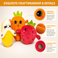 Peluche personnalisable brodée sur mesure, super douce, anti-stress, motif dessin animé, mignonne, musicale, fruits et légumes, pour tout-petits, couleur personnalisée