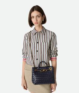 Reloj Mecánico de Lujo para Hombre Bottega BV Small Andiamo, Diseño de Rejilla de Diamantes, Correa de Cuero Genuino, Cierre Abierto, Diseño de Embrague - Product Image 3