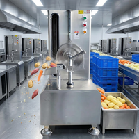 Commerciële roestvrijstalen fruit- en groenteschilmachine Automatische hoogrendementsmachine voor het verwijderen van aardappel- en wortelschillen, 500 kg/uur