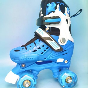 Chaussures de <span class=keywords><strong>roller</strong></span> JIAXIN pour enfants et adultes, <span class=keywords><strong>4</strong></span> <span class=keywords><strong>roues</strong></span>, double rangée, coque en maille PU, entièrement lumineuses, pour débutants, ABEC-7, légères, durables, unisexes - Product Image 2