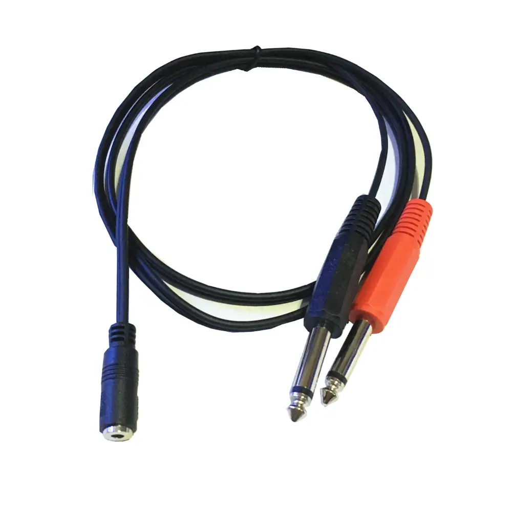 3.5mm Female Jack to 2*6.35mm TRS Mono Male Audio Socket Adapter Cable Digital fully shielded high definition cable