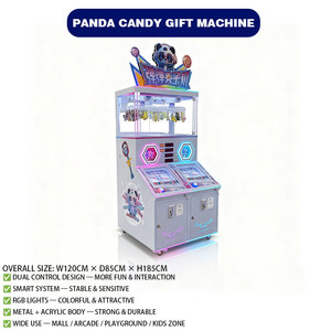 Đôi người chơi gấu trúc theo chủ đề thép không gỉ <span class=keywords><strong>Arcade</strong></span> giải thưởng máy đồng tiền hoạt động Claw Máy Quà Tặng bán hàng tự động trò chơi trẻ em thương mại - Product Image 3